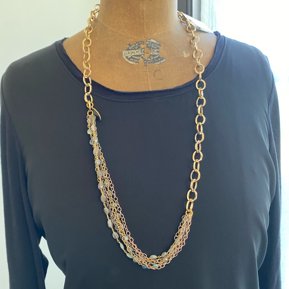 GEMEL Gem stone and Smokey quartz Necklace NWT